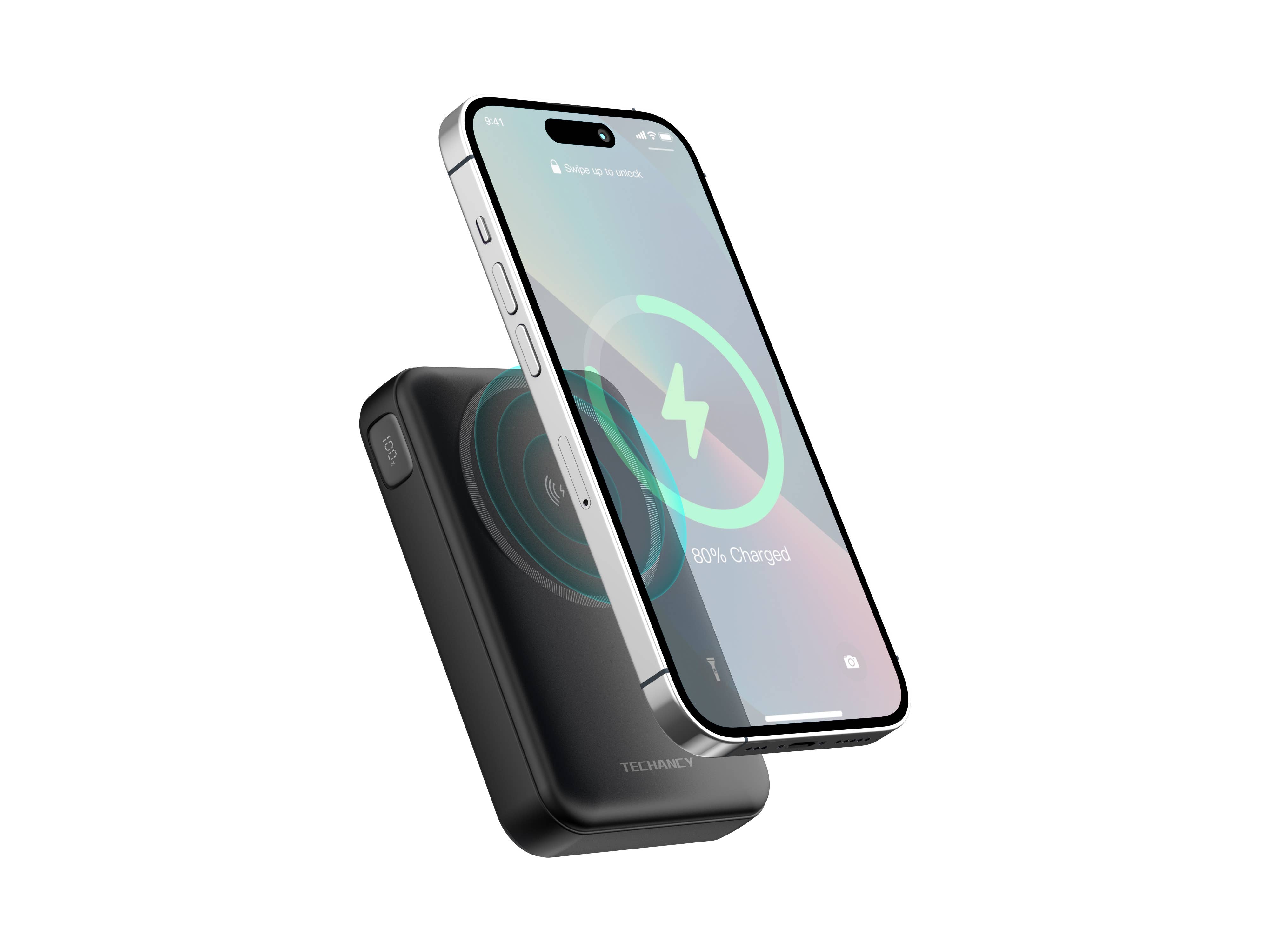 TECHANCY - Wholesale Portable Charger - Techancy Magnetic Power Bank TF2786, 10000mAh, 15W Wireless