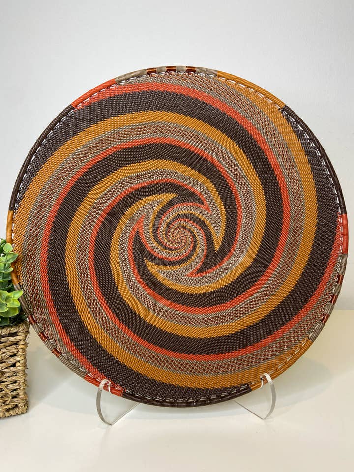 Ekstra Stor Open V Telefon Wire Plate - African Clay for engroshandel hos Eve & Nico Gifts & Home Decor
