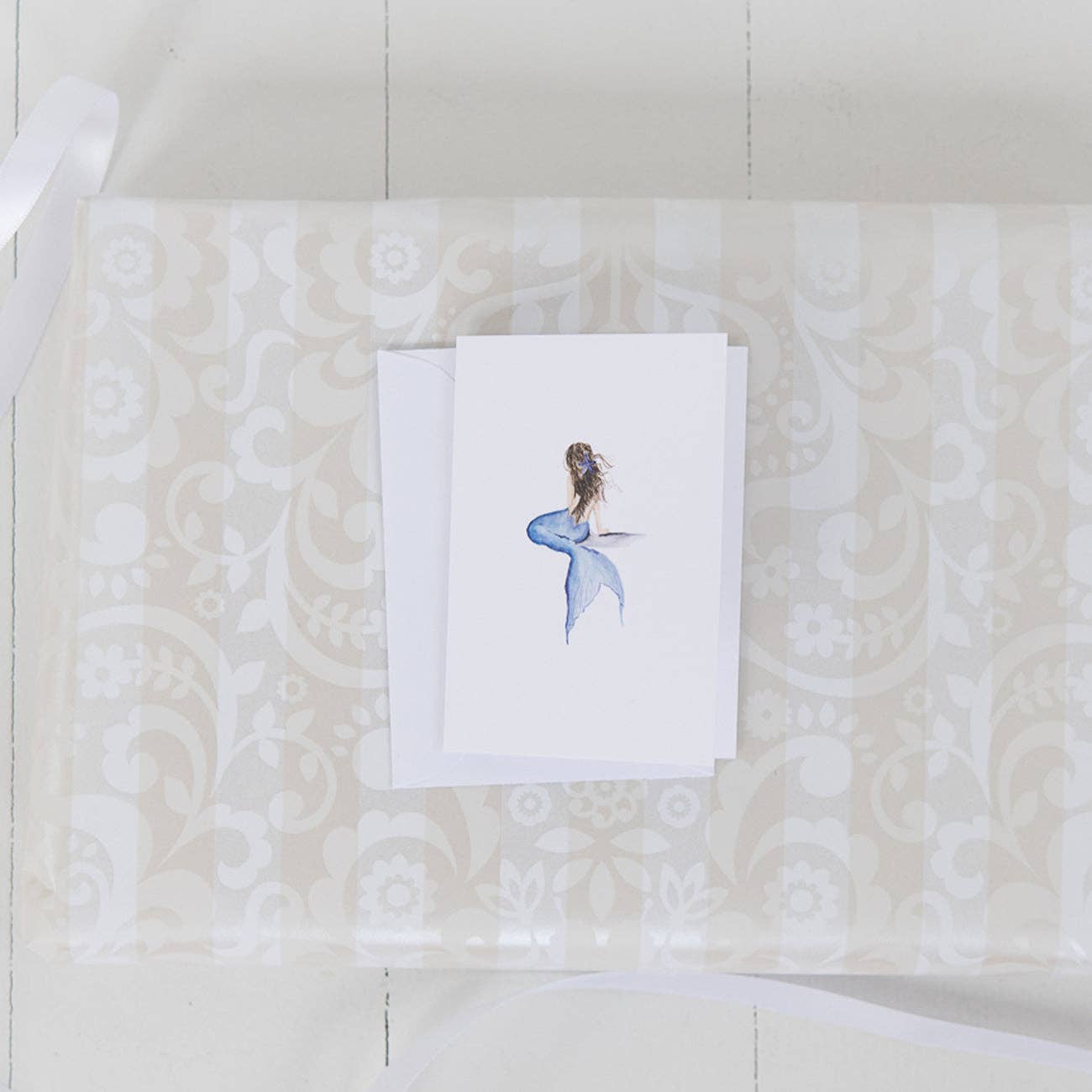 Finding Silver Pennies - Wholesale Stationery/Notecard Set - Mermaid Mini Note Card | Coastal Enclosure Card2