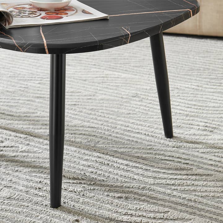 Danya B - Vente Tables basses - Ensemble de 2 tables basses semi-emboîtables ovales en forme de goutte d'Aurora25