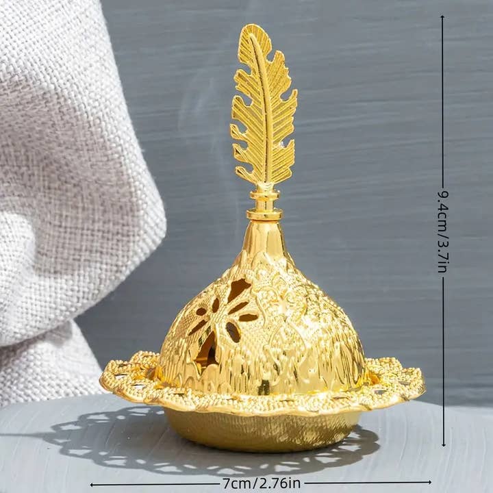 Magnifique Hearts - Wholesale Incense Holder - Middle East Golden Incense Burner - Exotic Home Decor2