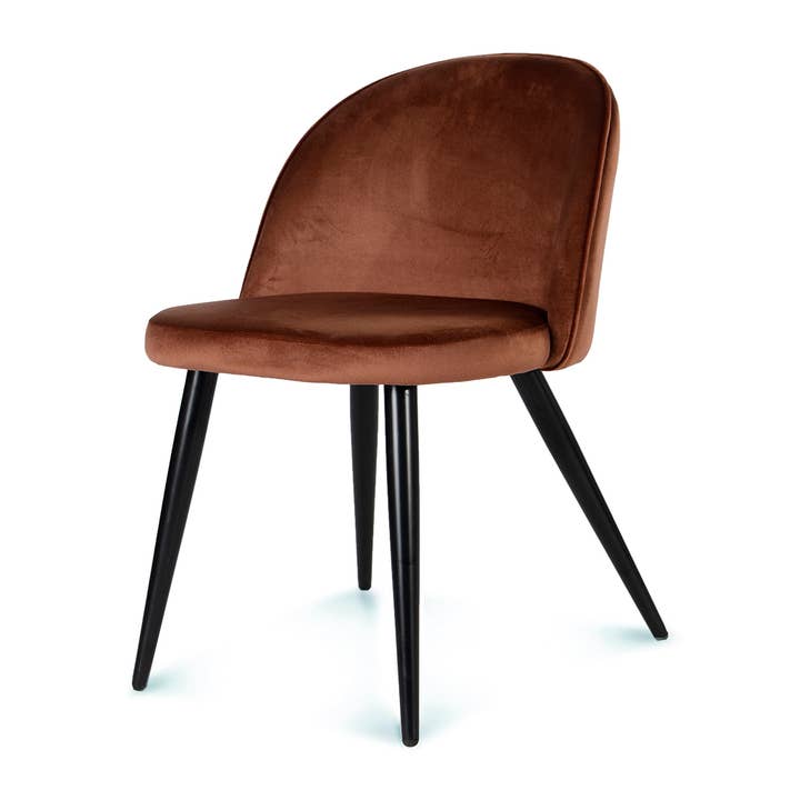 Opjet Paris - Vente Chaises - Chaise Ingrid velours terracotta L50 P56 H77cm