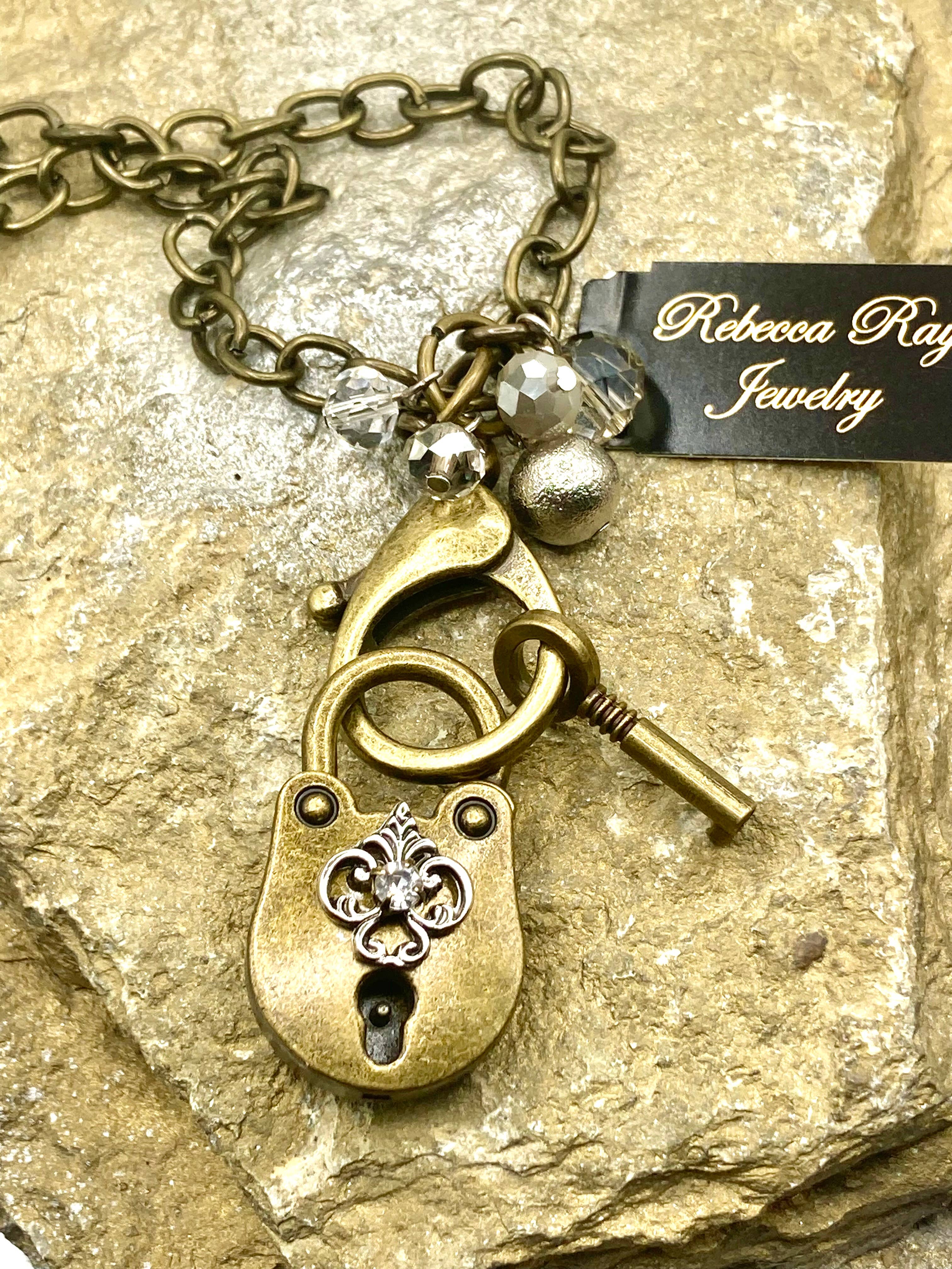 Rebecca Ray Jewelry - Wholesale Pendant/Charm Necklace - Vintage Lock and Key Boho Necklace0