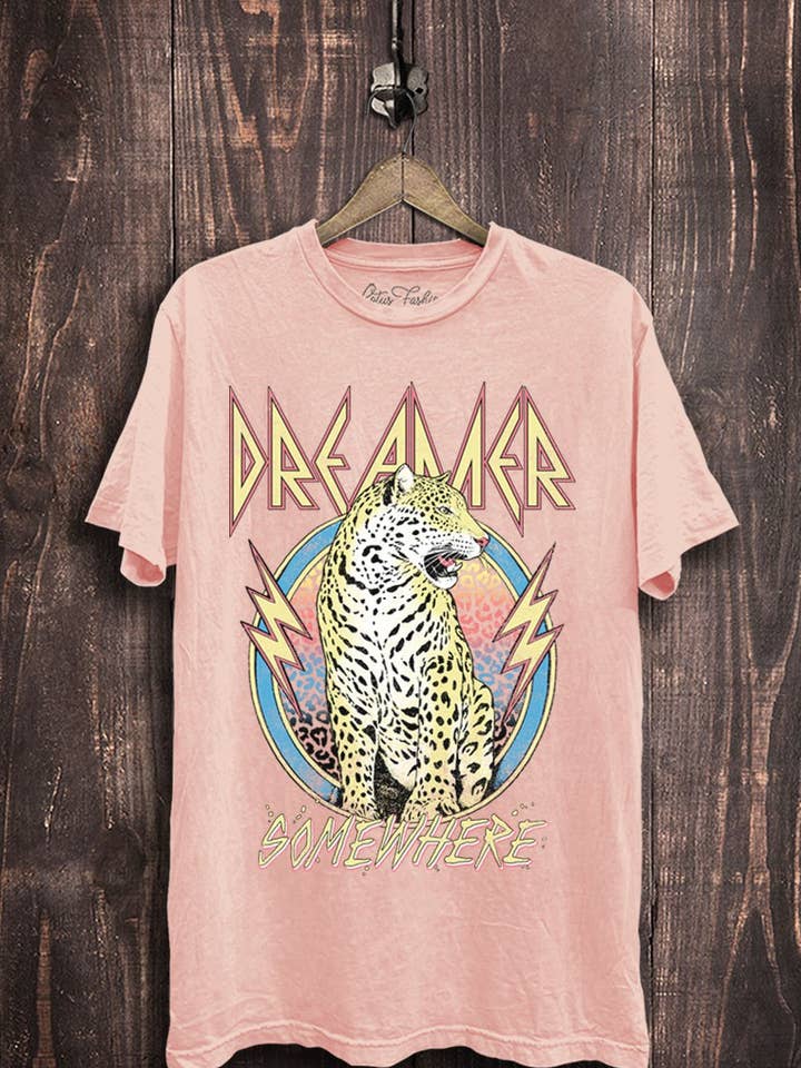 Lotus Fashion Collection - Wholesale Screen Printed T-Shirt - Women's - Dreamer Leopard Graphic Top