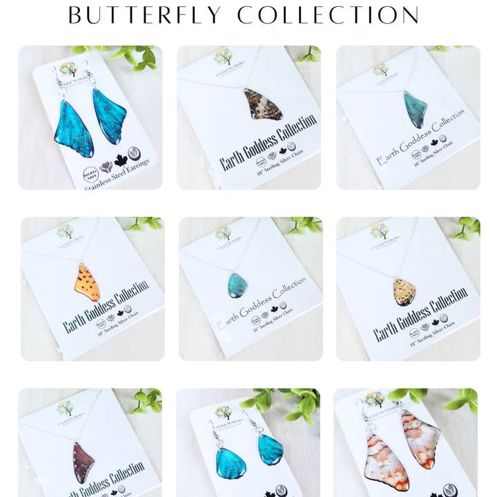 Crystal McMaster Jewellery Designer - Wholesale Jewelry Set - NEW 6x Butterfly Earrings - Earth Goddess Collection