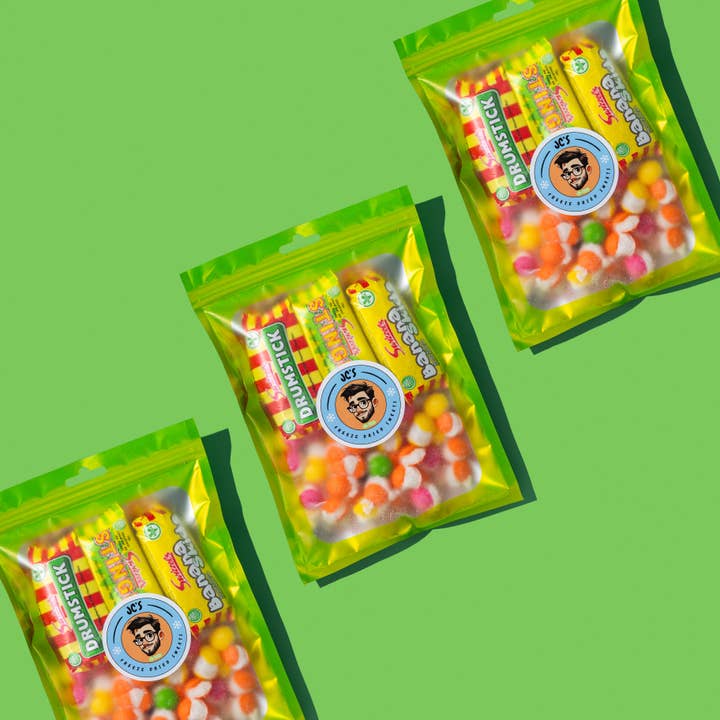 Freeze Dried Sweets UK - Wholesale Zuigsnoepjes - JCs Groene Mix Zak1