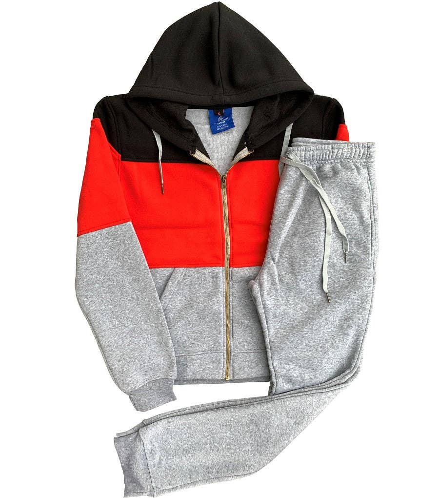 Royal Threads - Wholesale Activewear set – Women′s - Women’s Colorful Fleece Sweatsuit Sweat Jacket & Jogger Sweatpants Outfit3