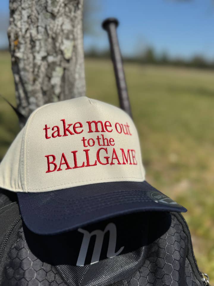 Take Me Ballgame Trucker for wholesale by Embroidery On Main