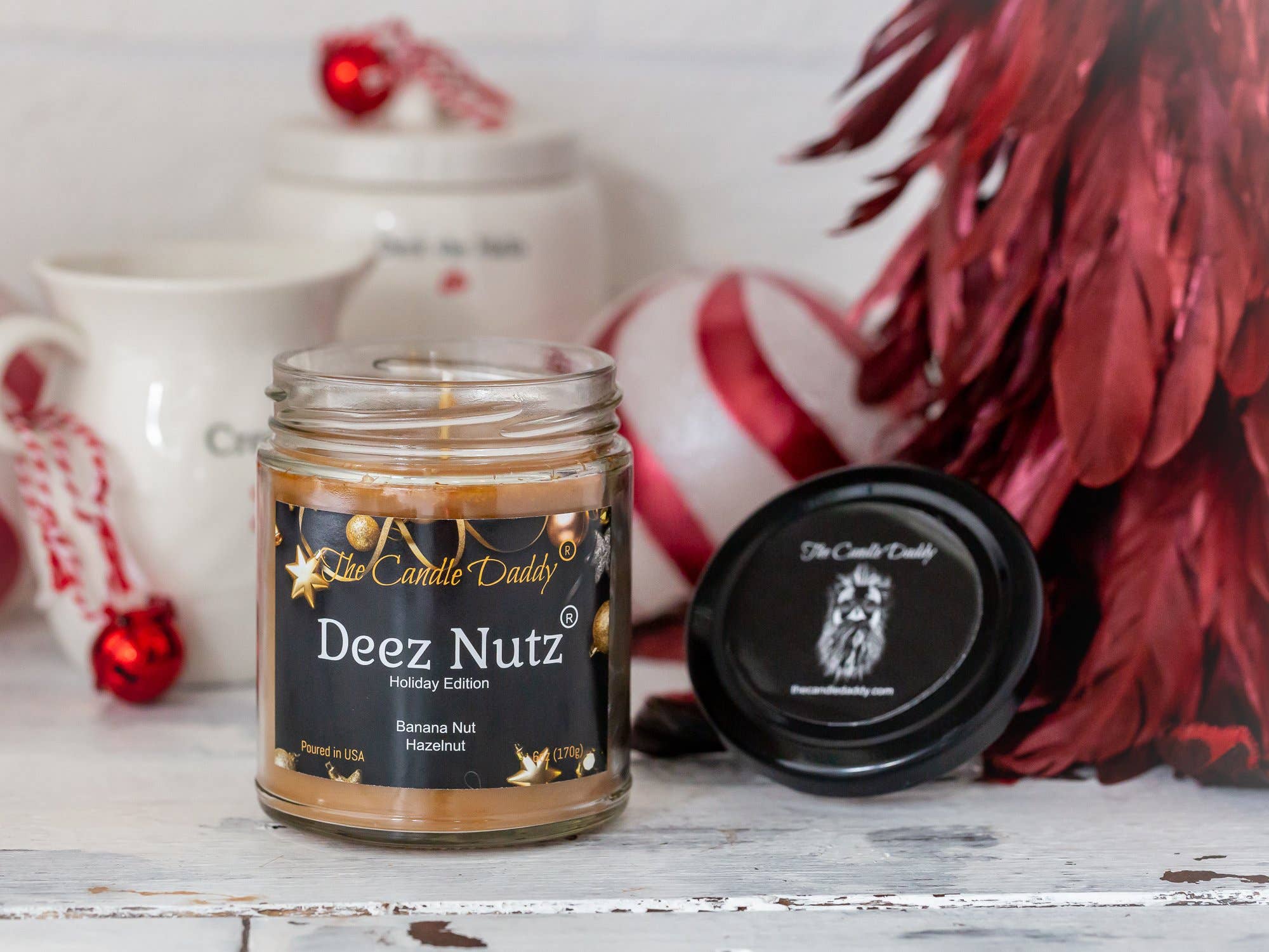 The Candle Daddy - Wholesale Jar/Filled Candle - Deez Nutz Holiday Edition Candle - Funny Banana Nut Bread1