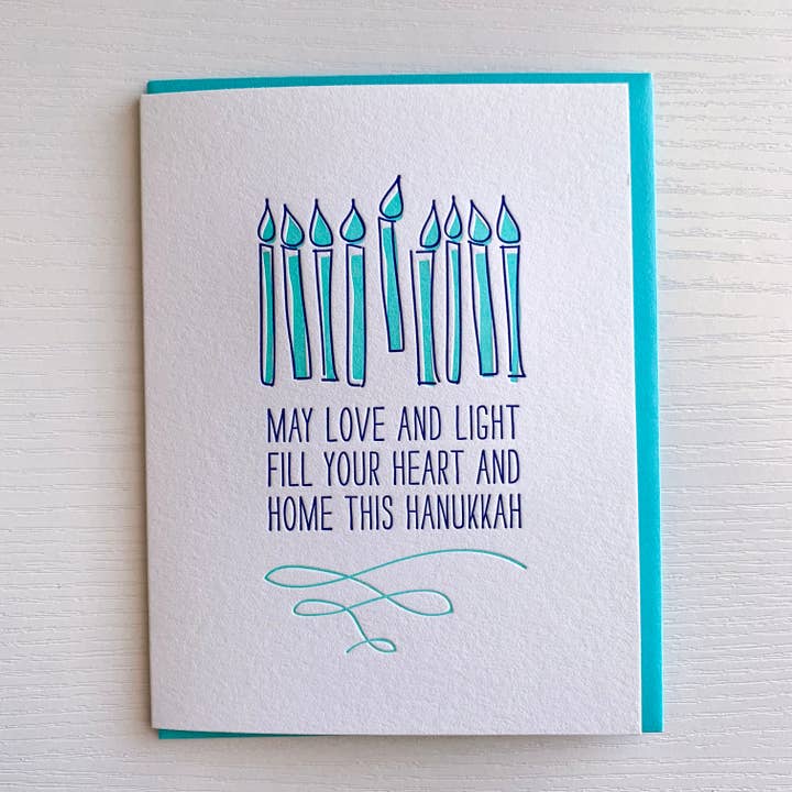 Tarjeta Hanukkah - Amor, Luz Corazón Inicio para venta al por mayor de DeLuce Design