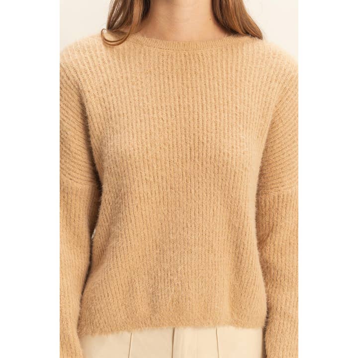 HYFVE - Wholesale Knit Sweater - Women's - Oversized Fuzzy Sweater With Back Twist Detail16