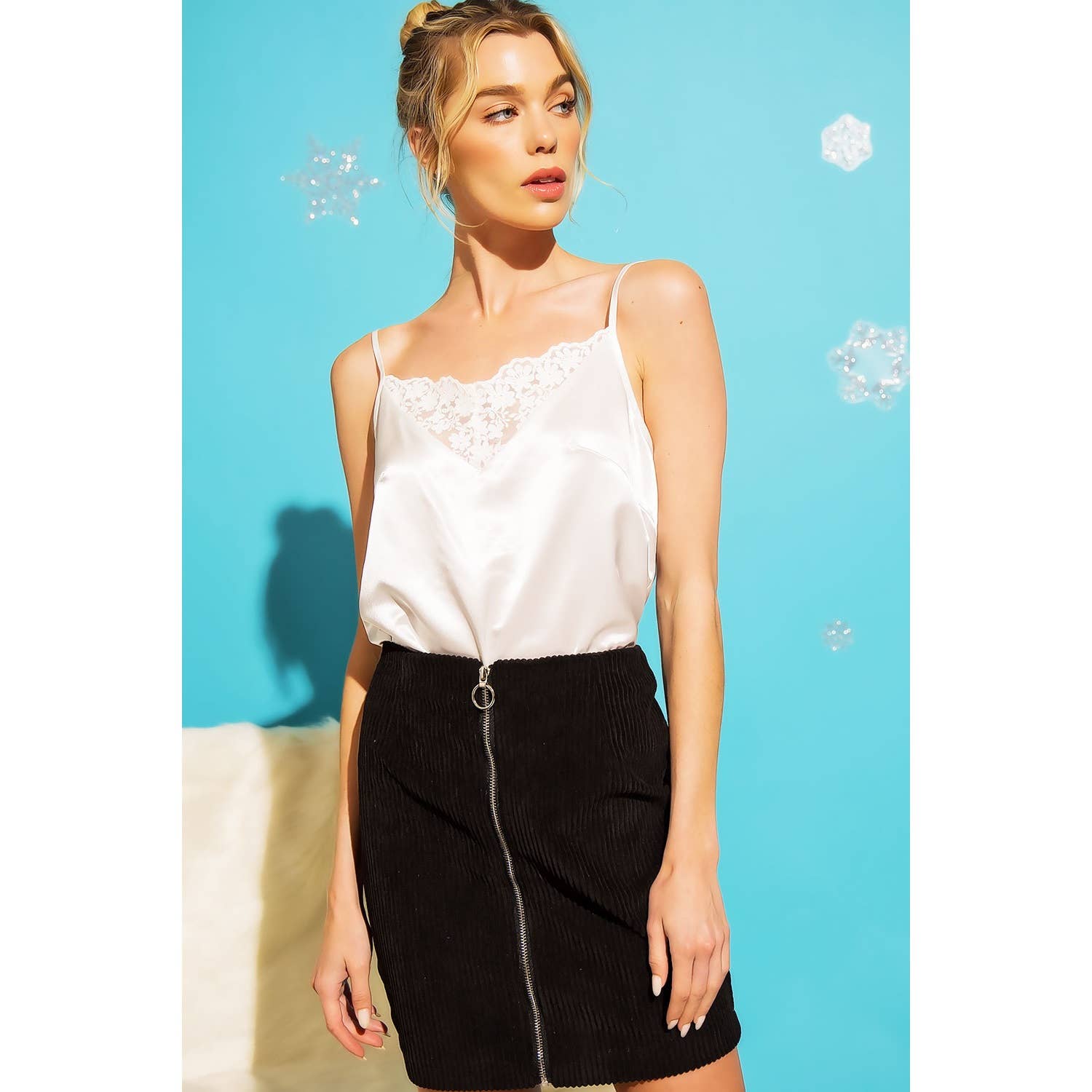 Sweet Generis - Wholesale Skirt - Women's - CORDUROY ZIP UP MINI SKIRT0