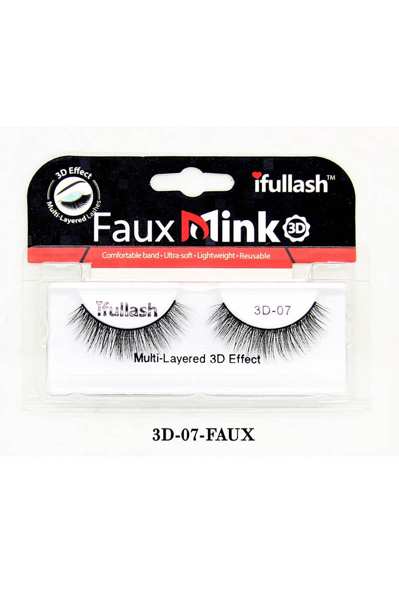 KC Factory - Wholesale False/Fake Eyelashes - Eyelashes - 3D Effect High Quality Faux Mink (3D-01-FAUX)6