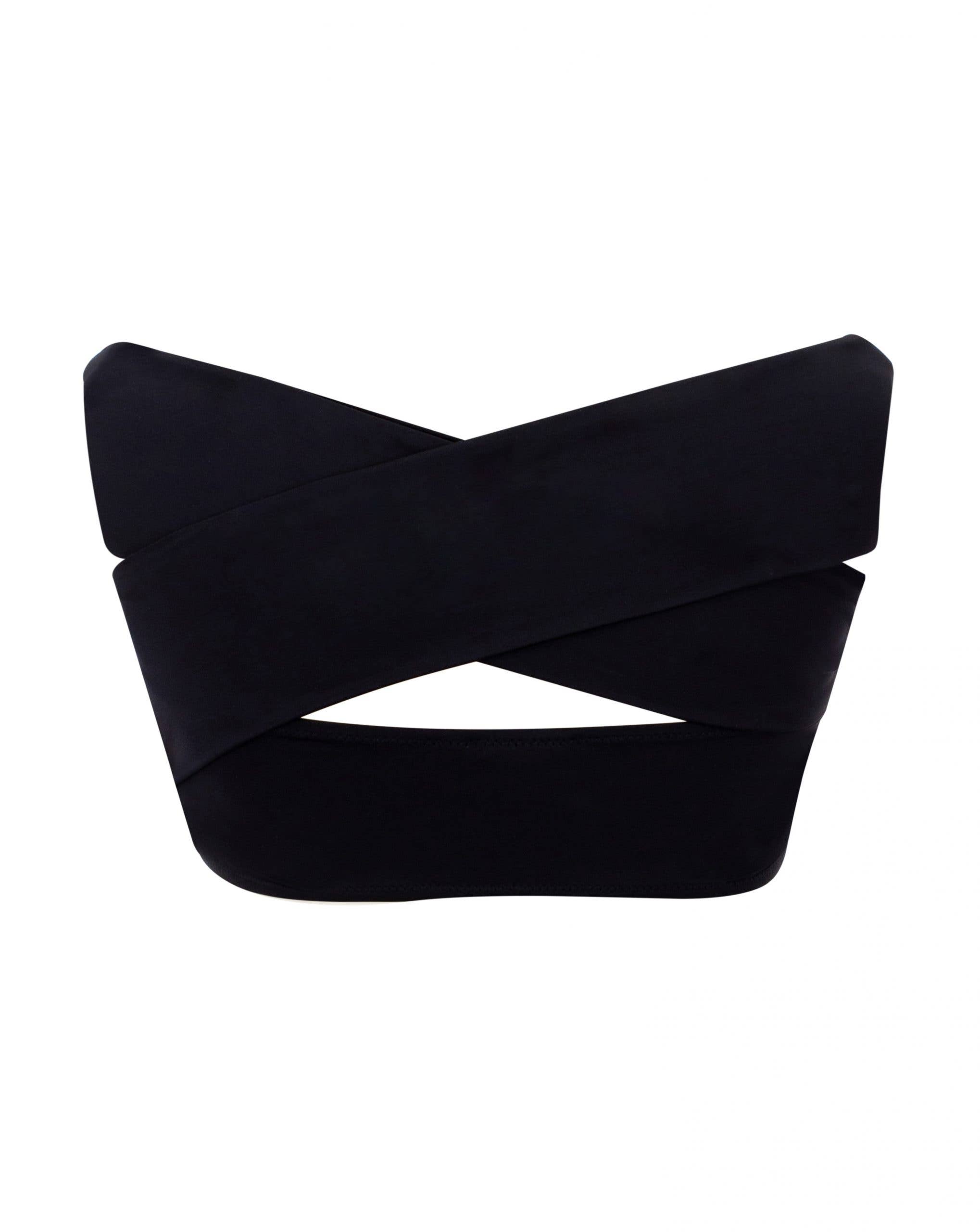 Pez D'Or – wholesale Tröjor – Dam – LUCIA bandeautopp med korsade axelband i svart4