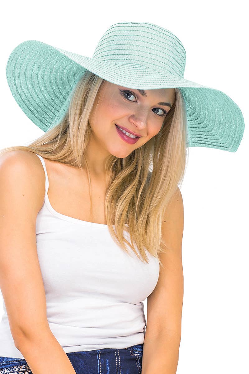 Cap Zone - Wholesale Straw Hat - Women's - Thin Light-Weight Floppy Straw Beach Sun Hat22