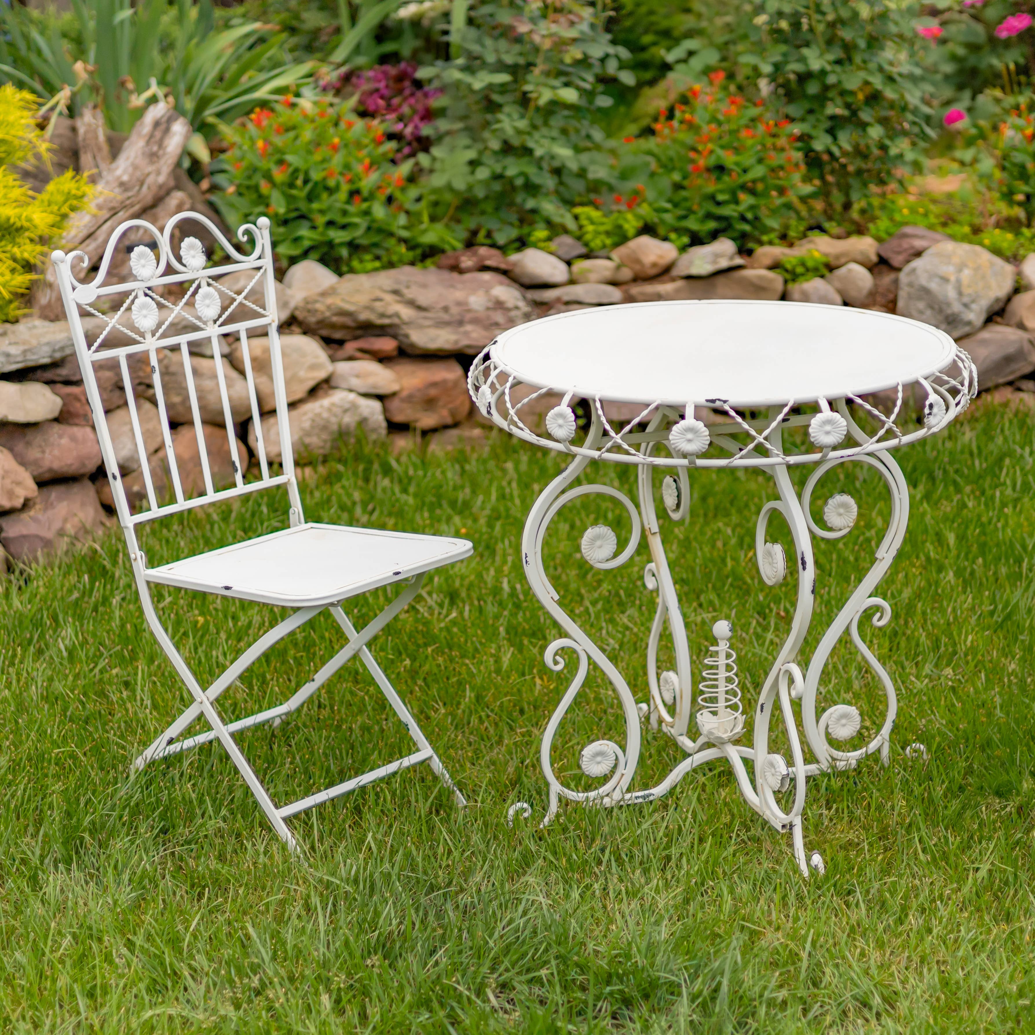 Zaer Ltd. International - Wholesale Patio Set - "Copenhagen 1843" Round Chair and Table- 3PC/ST- 3 Colors16