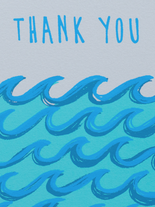 Alphabet Studios - Vente Cartes de remerciements - CARTE DE VŒUX THANK YOU WAVES1