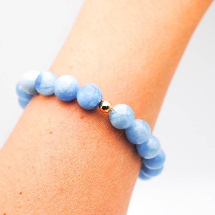 Aquamarine Solo Grande Bracelet for wholesale by Ripple | Reiki Infused Jewelry
