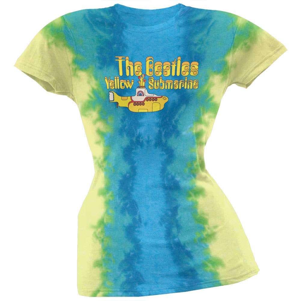 Official Store - Wholesale Screen Printed T-Shirt - Women's - Beatles - Yellow Submarine Women's Juniors Tie Dye T Shirt0