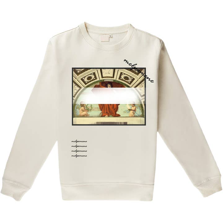 Sweatshirt unisexe « Melpomene » en coton biologique pour la vente par J&R Artisan Fashion