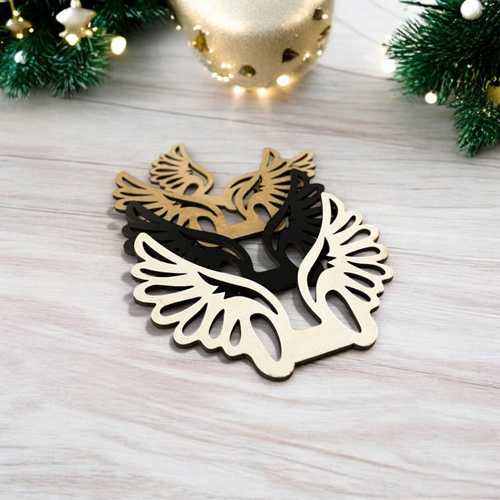 MB Cordas - Wholesale Ornament - Wooden Angel Wings Christmas Ornament for Crafts DIY Board