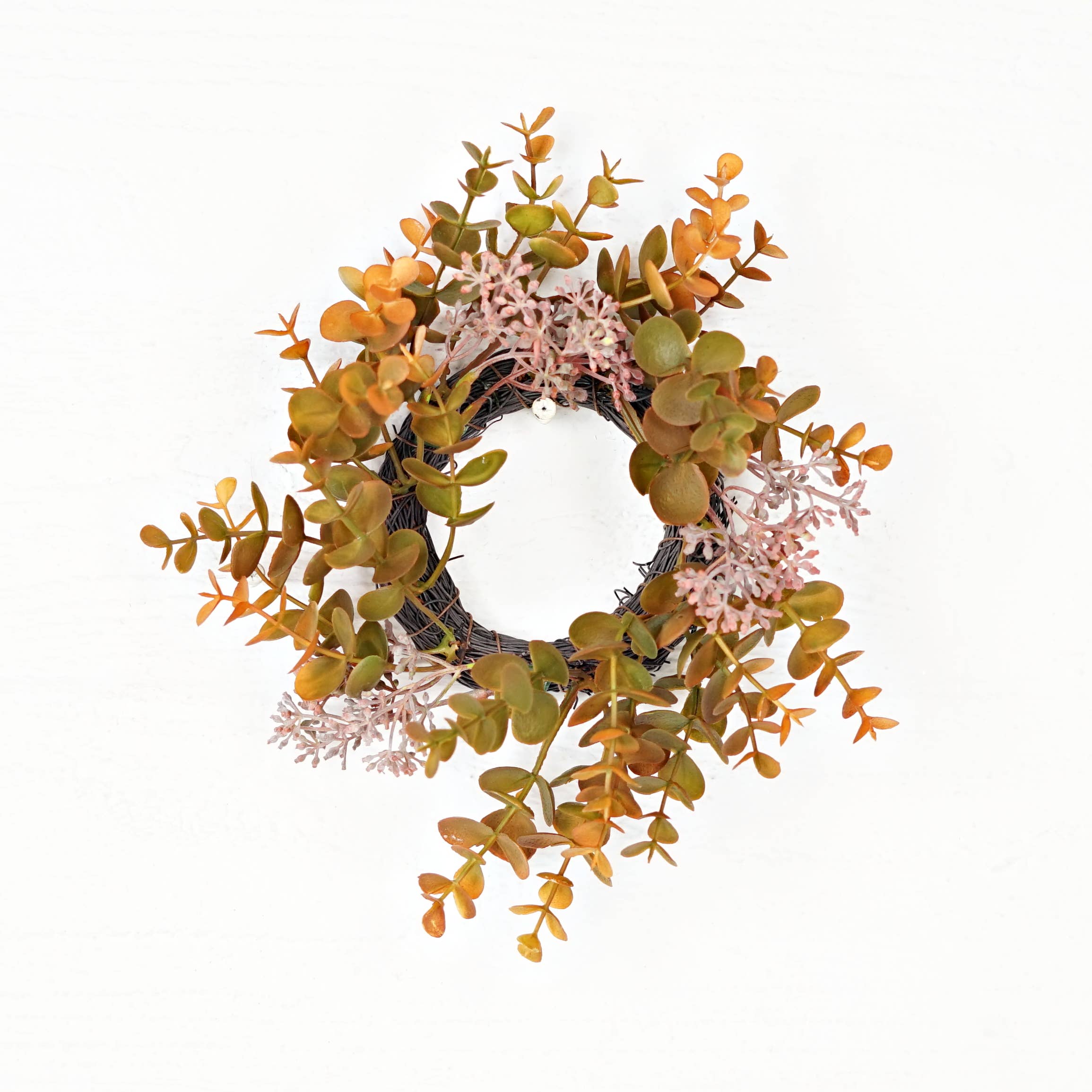 Holiday Depot Inc. - Wholesale Wreath - 530103- 10" (3.5) twig wreath- Fall mix seeded eucalyptus0