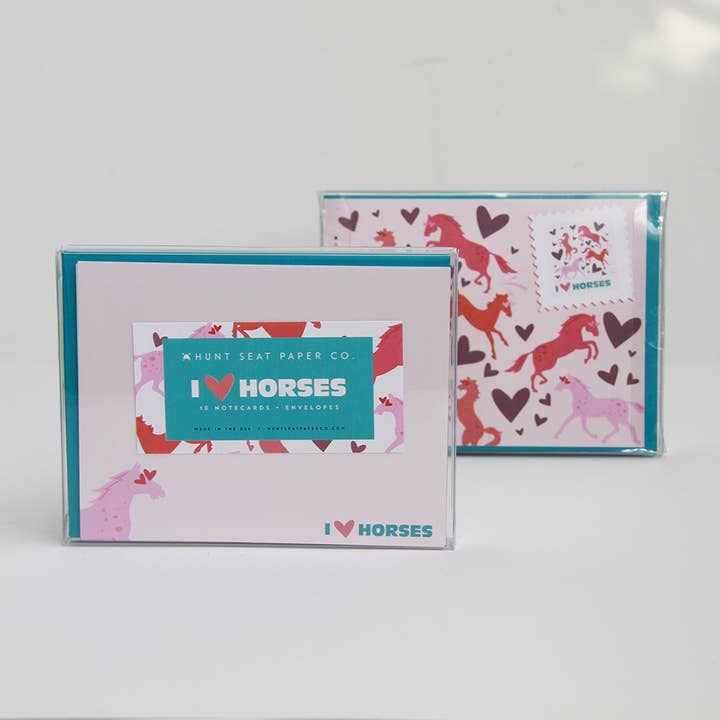 I Love Horses Notecards for wholesale by Hunt Seat Paper Co.