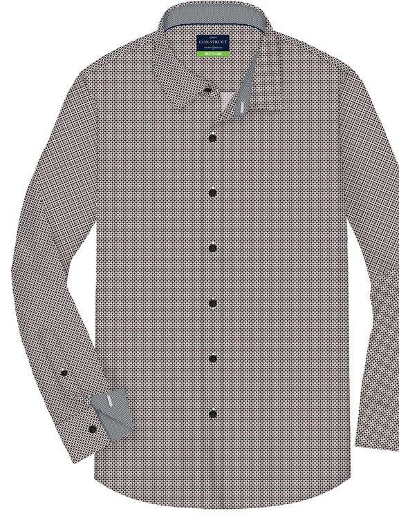 White Red Geo 4-Way Stretch Recycled Long Sleeve Shirt for wholesale on Faire0