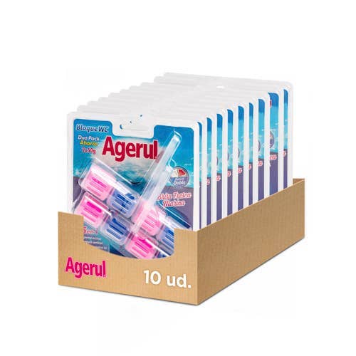 Agerul - Wholesale Toilet Cleaner - Rim Block Toilet Marine Fresh Scent. 10 units. Duo Pack1