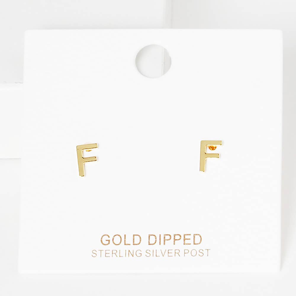 Sensibling Corp. - Wholesale Stud/Post Earrings - Gold Dipped Metal Initial Monogram Stud Earrings85
