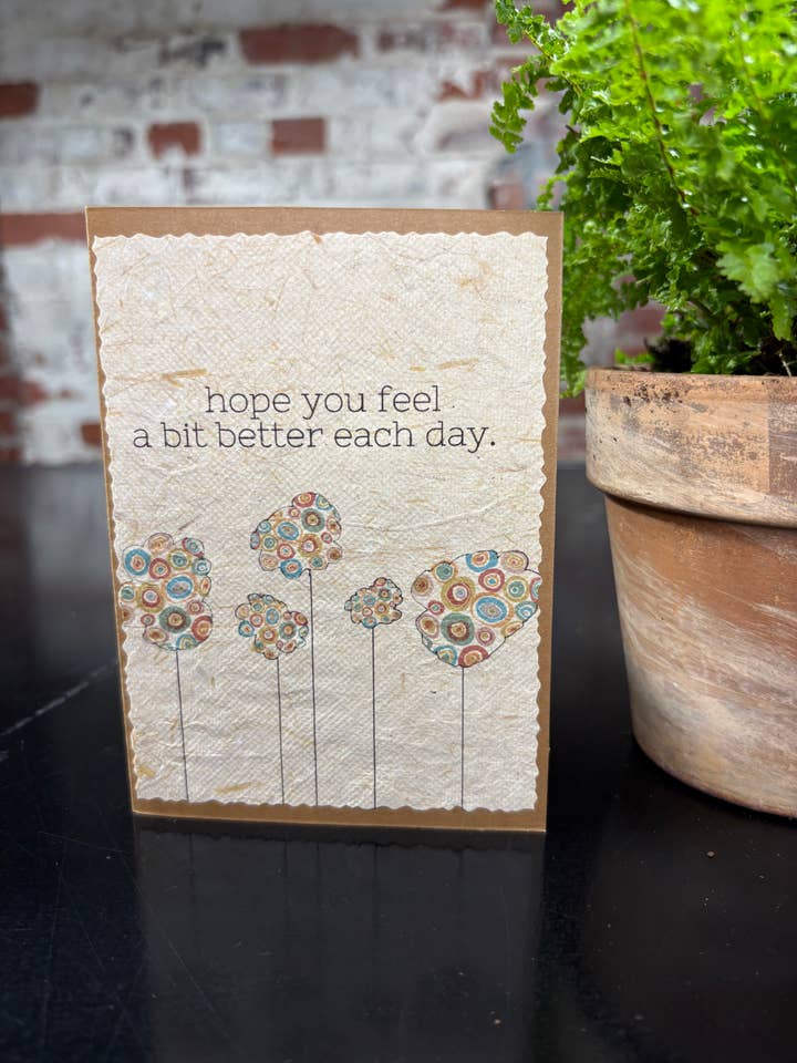 Banana Paper Cards- Feel Better for wholesale by MAKERS