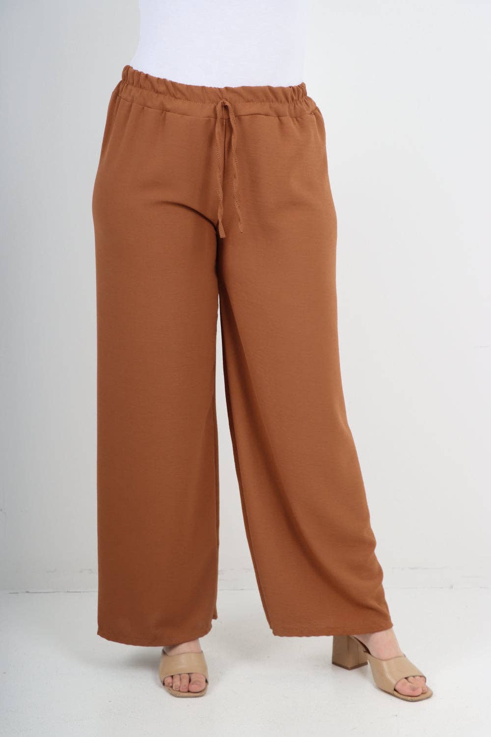 Miss Bold – wholesale Pants – Women's – Italian Elastic Waistband Drawstring Wide Leg Trousers53