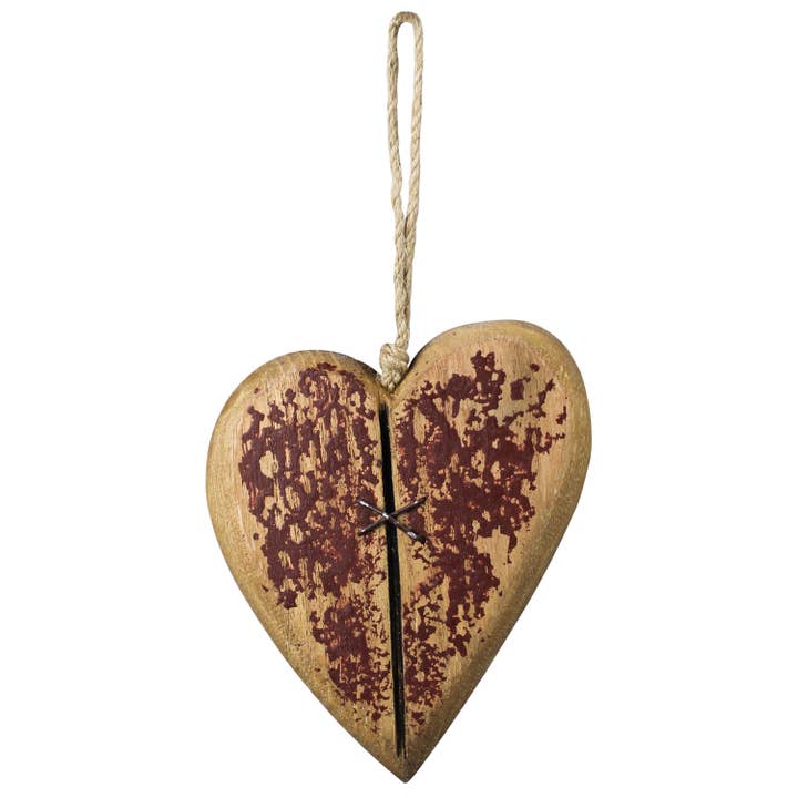 Mended Heart, Wood - Red for wholesale on Faire