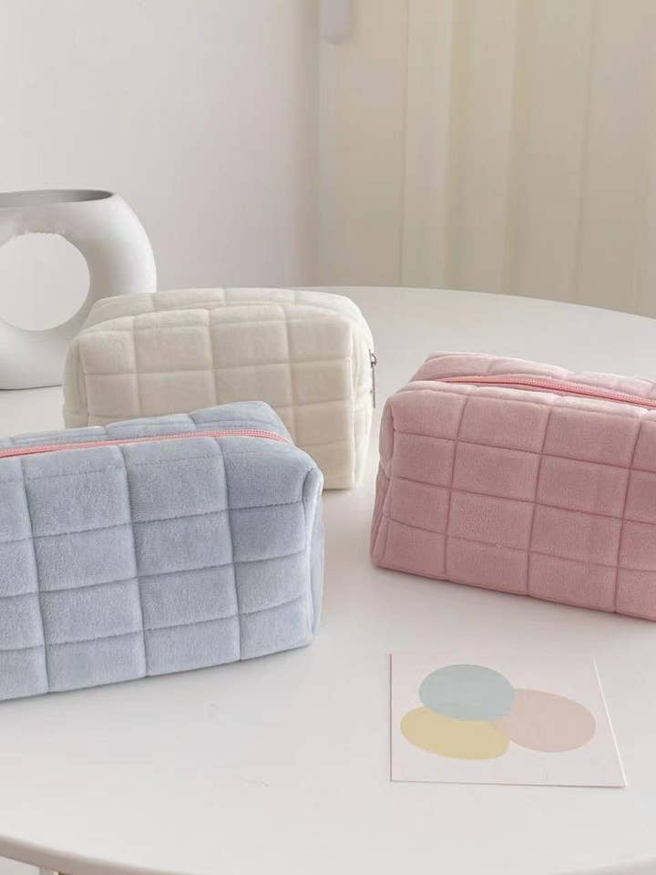 Large Capacity Suede Cosmetic Bag for wholesale by VividLux