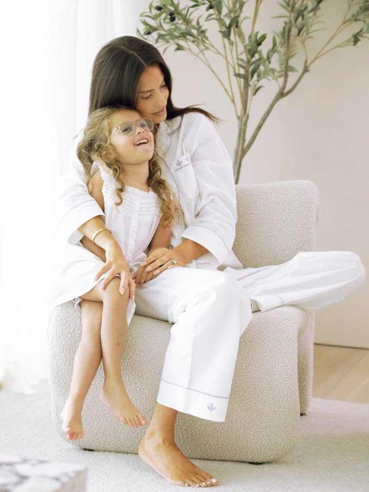 Jacaranda Living - Wholesale Sleepwear Set - Women's - Luna White Cotton Pajamas *Anniversary Style*7