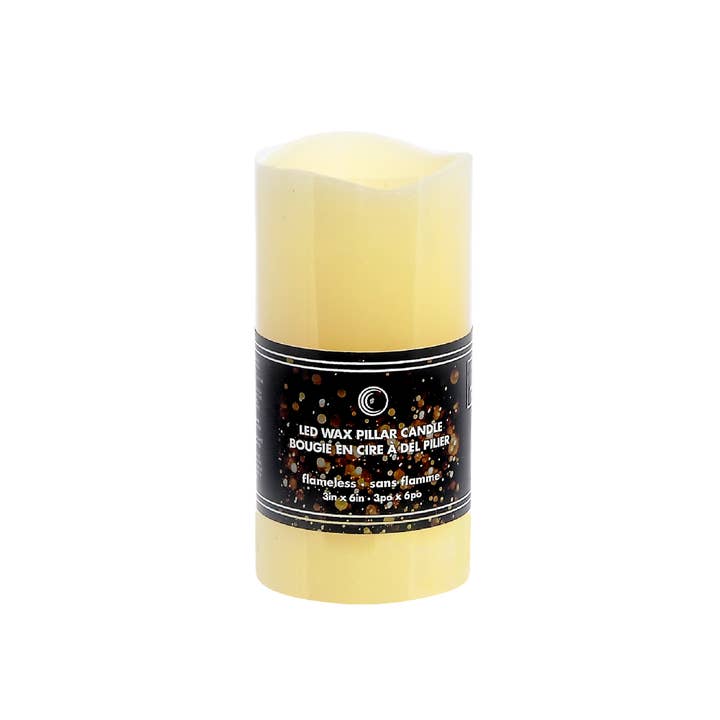 Led Wave Top Unscented Ivory Candle With Timer 3 X 6" for wholesale on Faire
