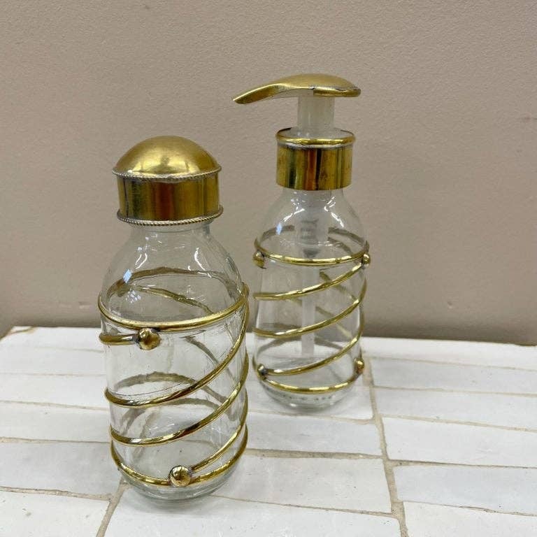 ByBazz - Wholesale Decorative Jar - Flesje Messing Swirl1