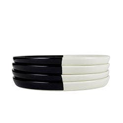 Santa Barbara Design Studio by Creative Brands - Wholesale Appetizer Serveware - Dipped Plates - Glossy Black/Glossy White3