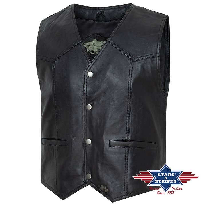 Herenleren bikerbodywarmer Jason van lichtgewicht lamsnappa voor wholesale door Stars & Stripes®