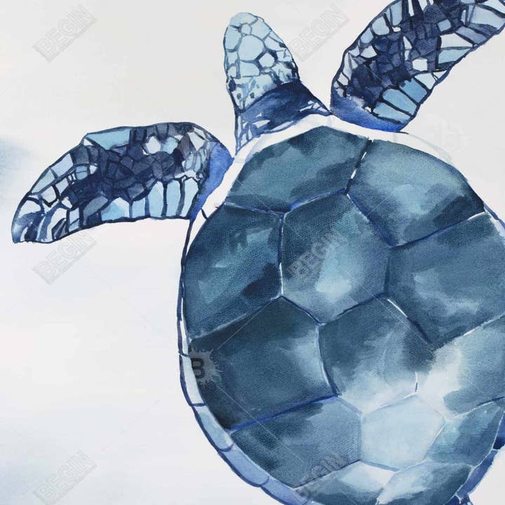 Klassisk blå Akvarel blå skildpadde | Sherpa fleece tæppe 60 „x 80" for engroshandel på Faire1