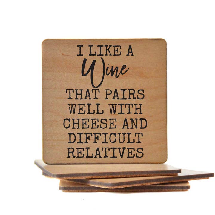 Coasters - I Like A Wine That Pairs Well With Funny Coaster for wholesale by Driftless Studios
