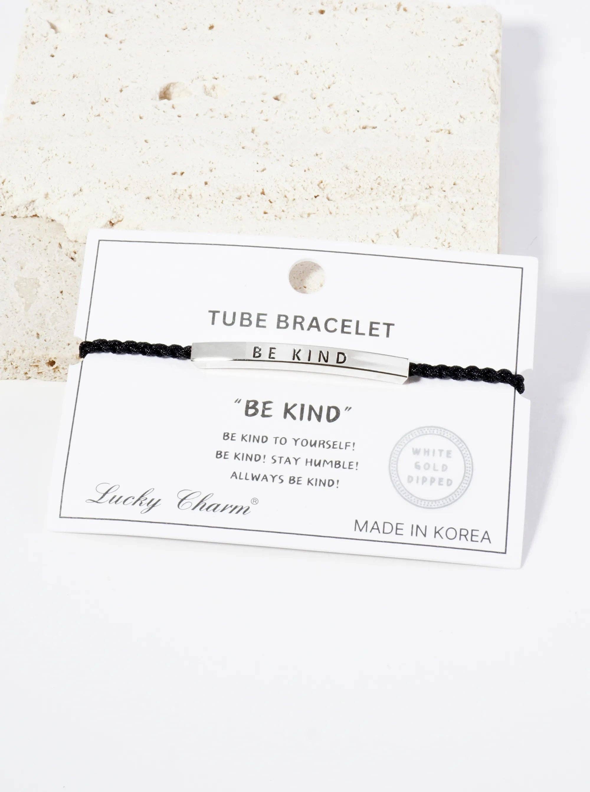 Wild Honey - Wholesale Charm/Dangle Bracelet - Be Kind Engraved 18K Gold Dipped Brass Tube Bracelet2