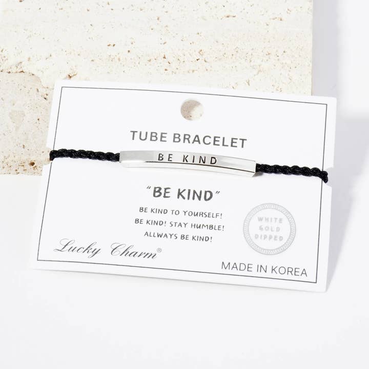 Wild Honey - Wholesale Charm/Dangle Bracelet - Be Kind Engraved 18K Gold Dipped Brass Tube Bracelet2