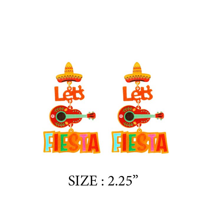MULTI ACRYLIC LETS FIESTA CINCO DE MAYO DROP EARRING for wholesale on Faire3