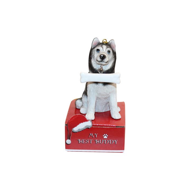 E&S Pets - Wholesale Ornament - Siberian Husky Dog Bone Ornament