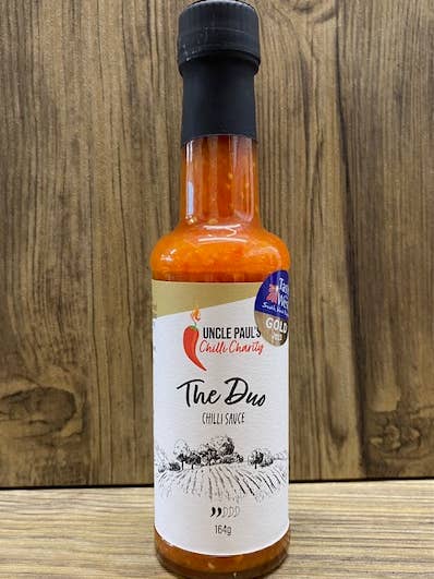 The Duo Chilli Sauce (Vegan, Vegetarian, Gluten Free) for wholesale by Uncle Paul's Chilli Charity Farm