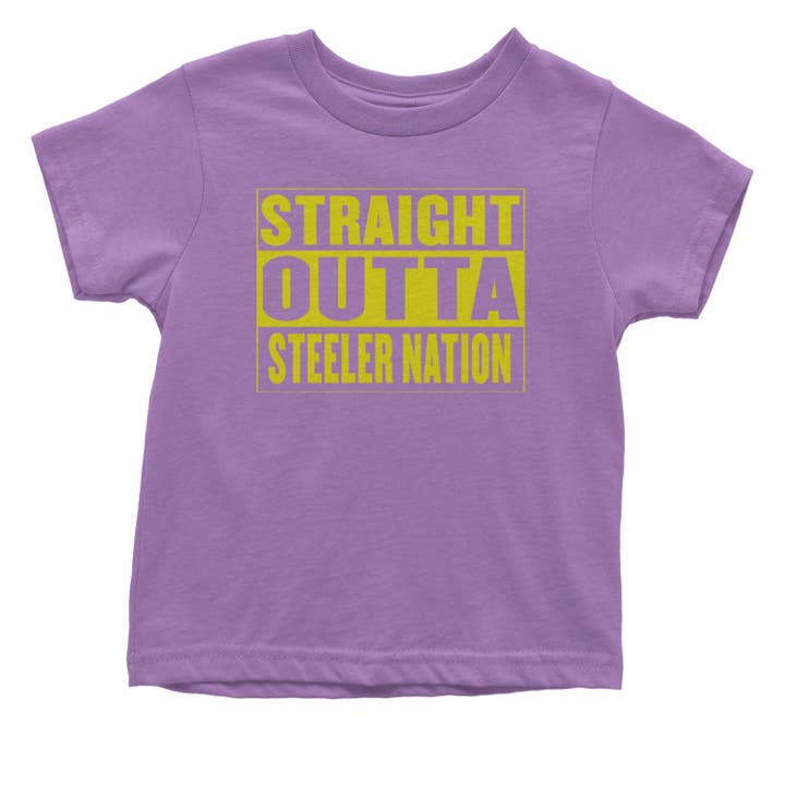 Expression Tees - Wholesale Bodysuit (Non-Footed) - Baby - Straight Outta Steeler Nation Football Infant One-Piece Romper Bodysuit and Toddler T-shirt12