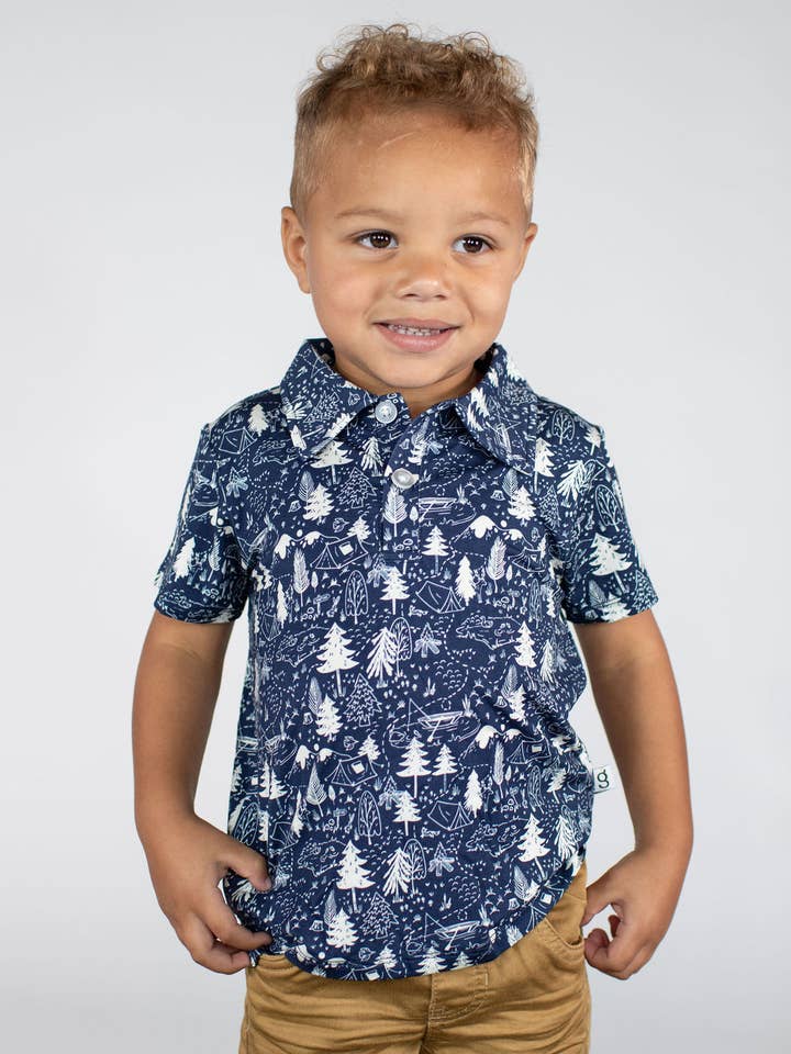 Adventure Awaits (Camping)- SS Polo Shirt for wholesale by Goosies