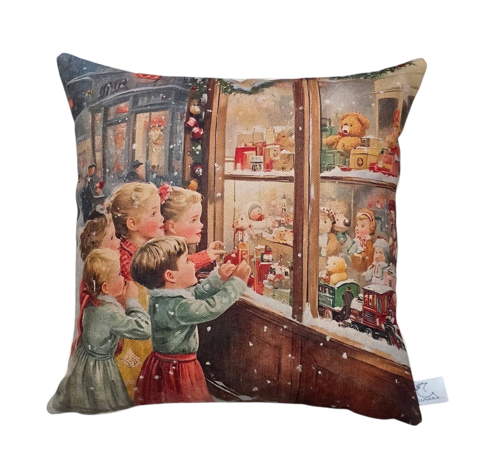 Lunaria Lab – wholesale Dekorativ kudde – Vintage Christmas Family kuddfodral15