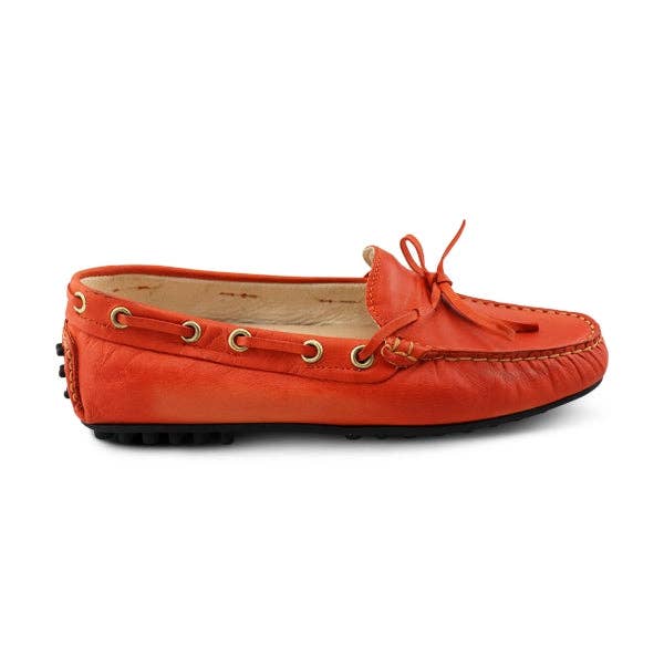 Mokassins mit Noppen aus orangefarbenem Wildleder für den Großhandel von Otisopse